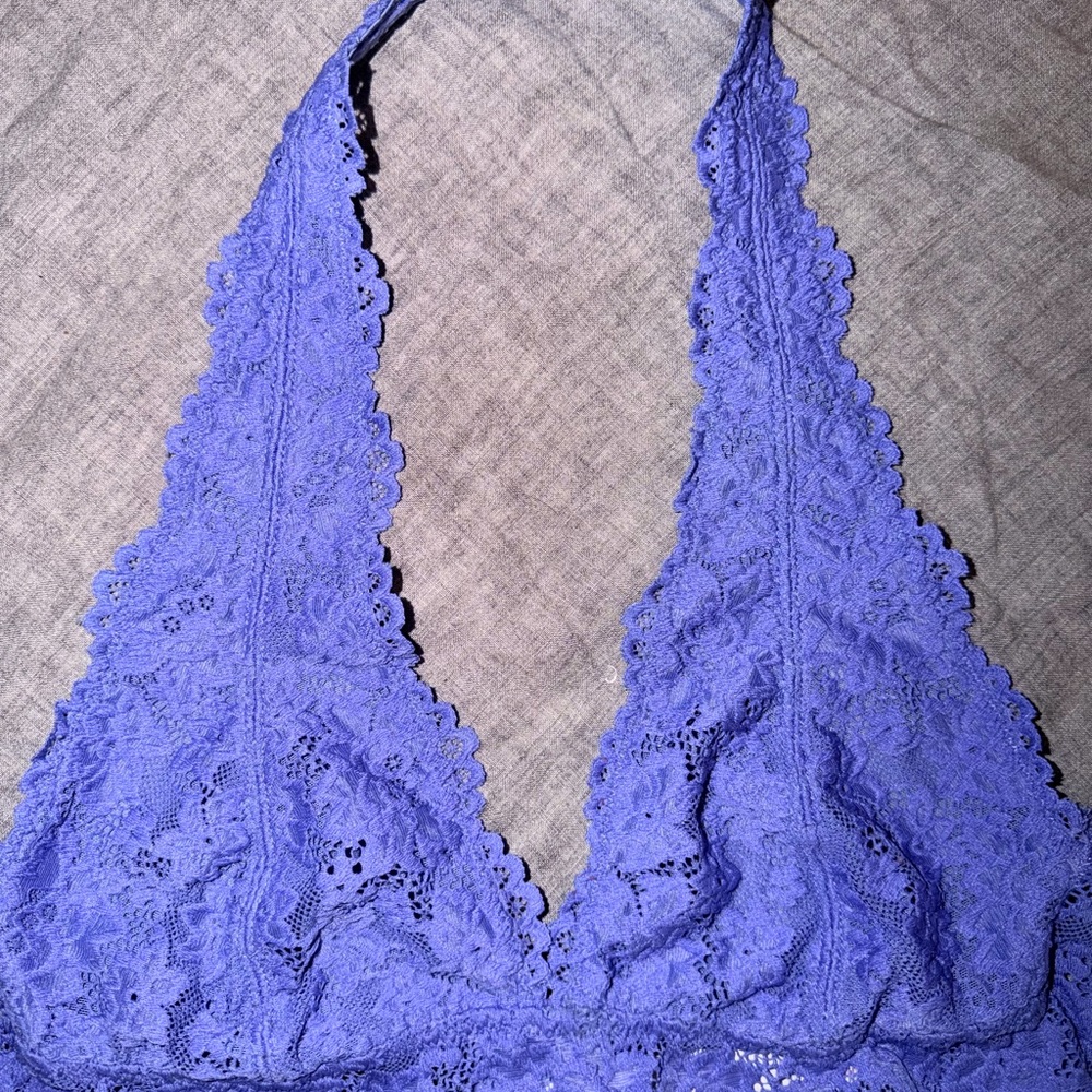 Lace Halter Bralette - Periwinkle